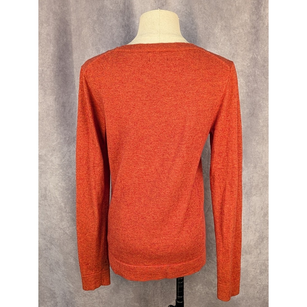 J.Crew Teddie Sweater Womens Small Orange Heathered Crewneck Pullover Knit Top - Picture 2 of 3